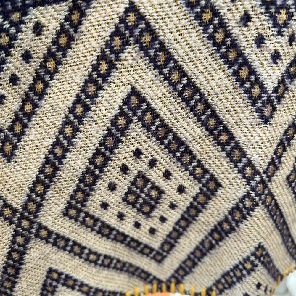 Olive Street Shawl One Size Multicolor Folk Aztec Print Open Front Bohemian - Picture 11 of 12